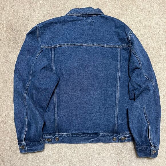 Vintage Wrangler Hero Denim Trucker Jacket Large - Picture 3 of 7